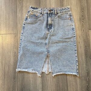 Denim midi skirt